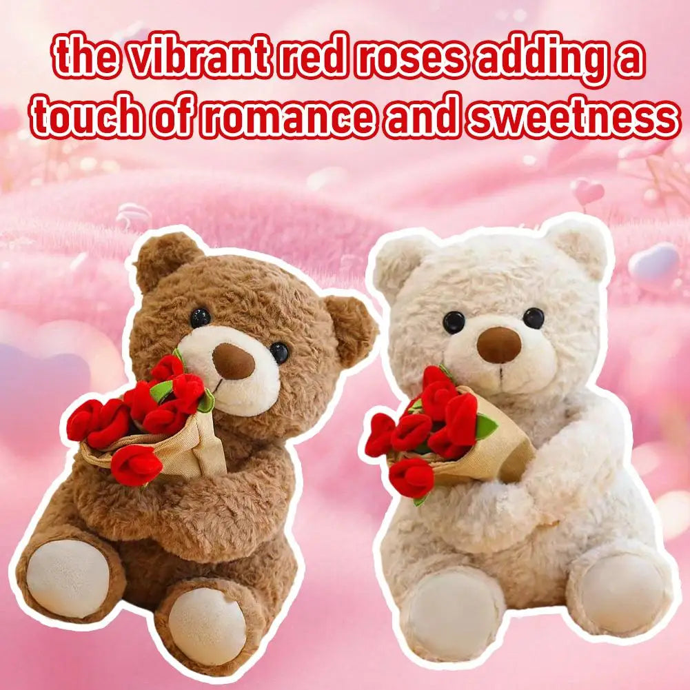 Pluszowy Miś "Rose Love" z Bukietem Róż – Romantyczny Prezent