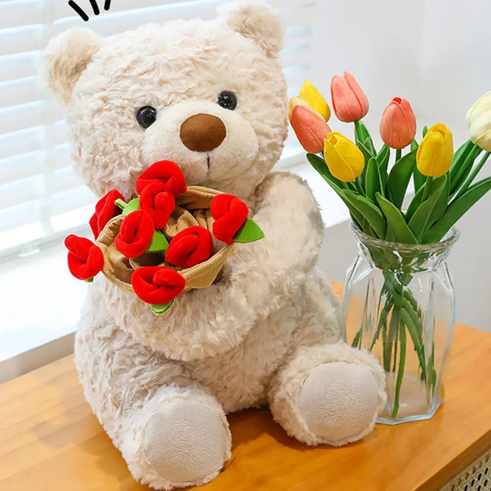 Pluszowy Miś "Rose Love" z Bukietem Róż – Romantyczny Prezent