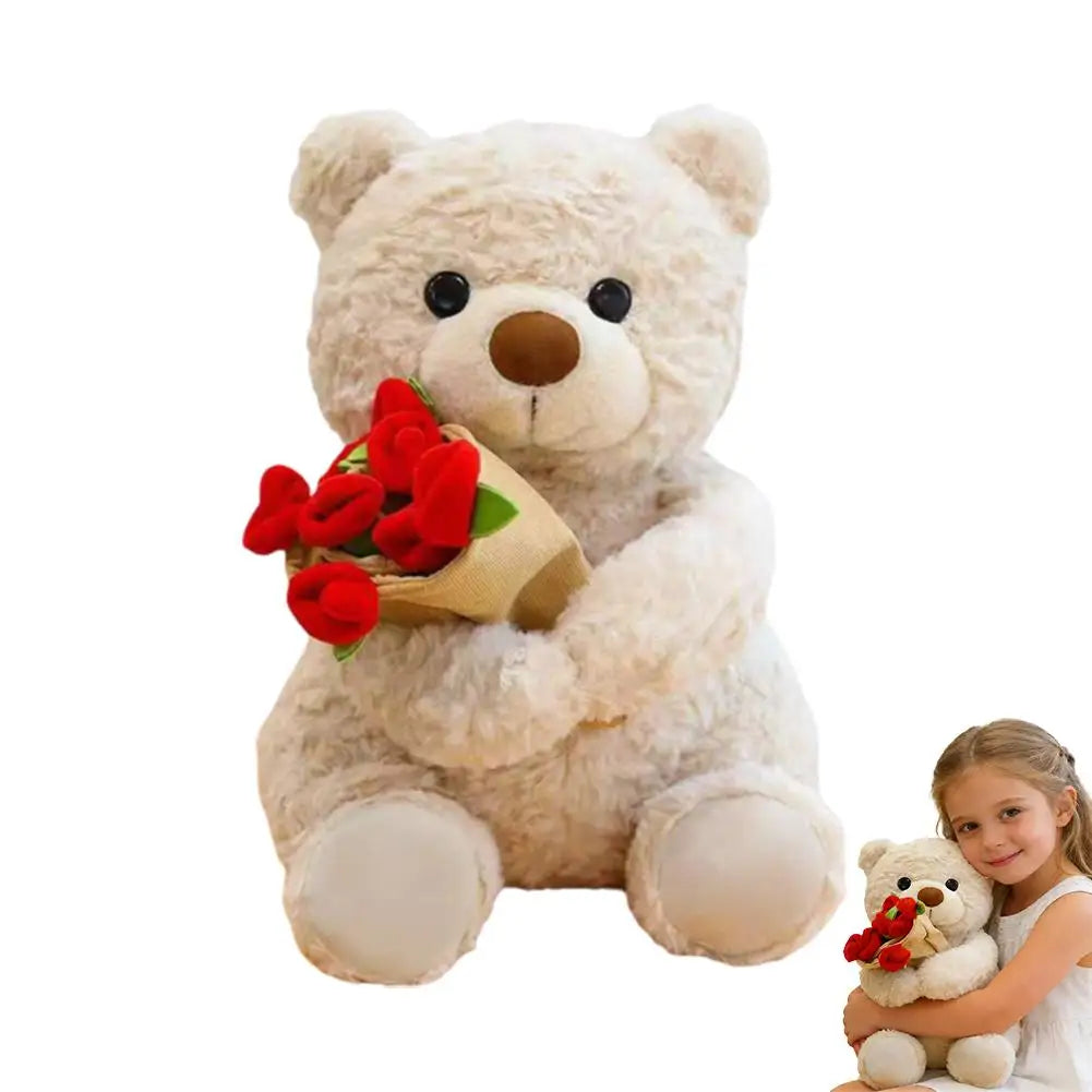 Pluszowy Miś "Rose Love" z Bukietem Róż – Romantyczny Prezent