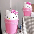 New Sanrio Hello Kitty Dustbin Trash Can Rubbish Bin Garbage Binsanrio Kawaii Trash Paper Basket Can Living Room Bedroom