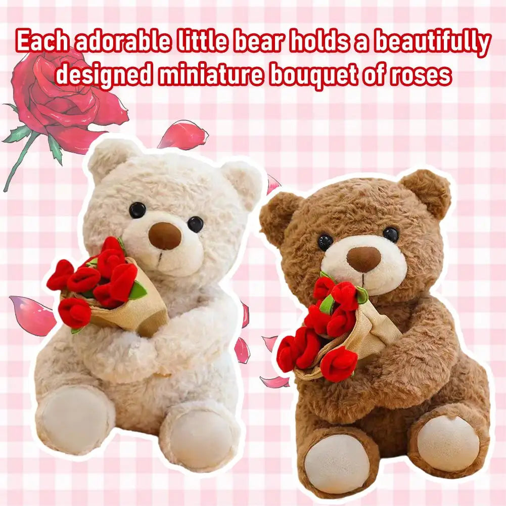 Pluszowy Miś "Rose Love" z Bukietem Róż – Romantyczny Prezent