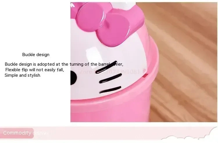 New Sanrio Hello Kitty Dustbin Trash Can Rubbish Bin Garbage Binsanrio Kawaii Trash Paper Basket Can Living Room Bedroom