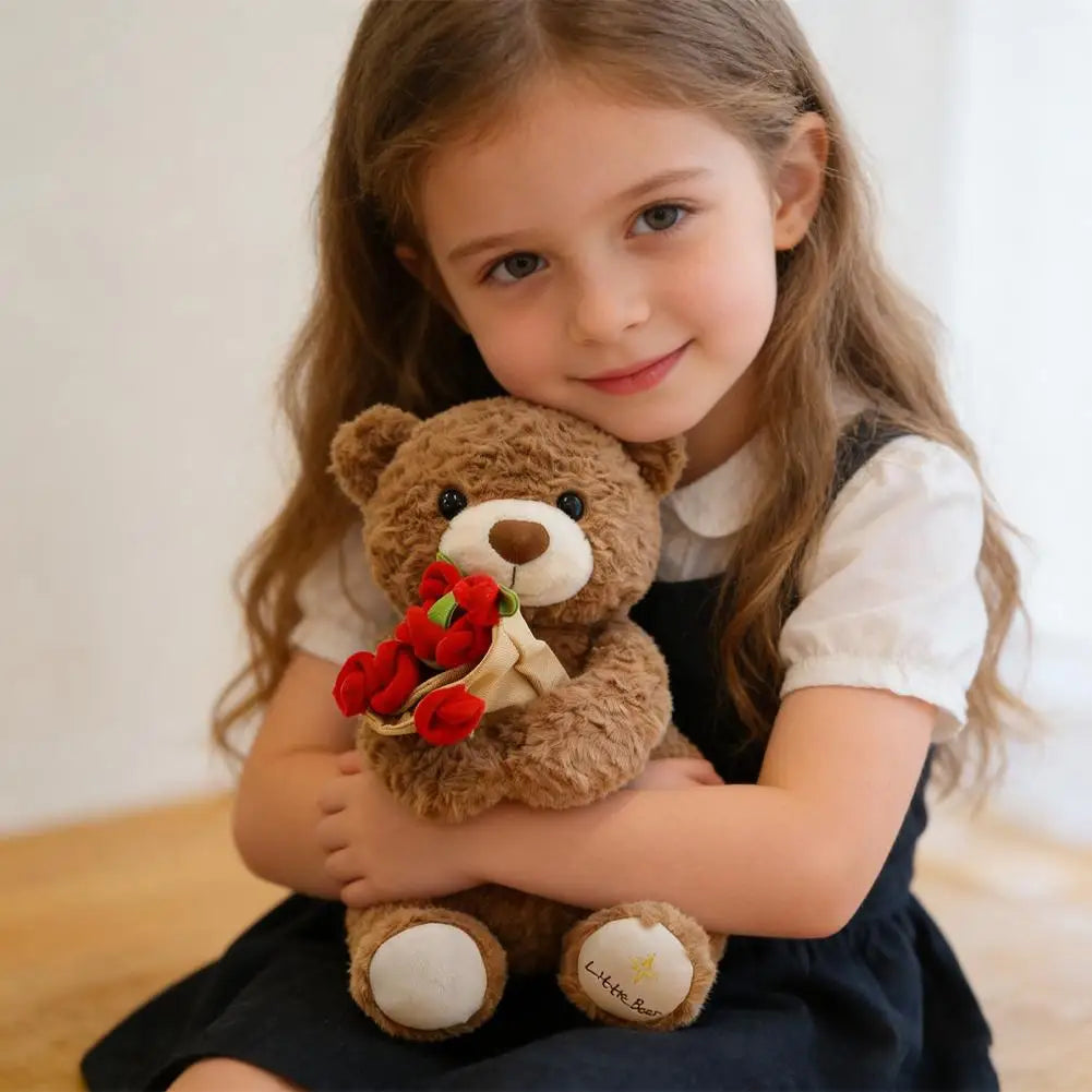 Pluszowy Miś "Rose Love" z Bukietem Róż – Romantyczny Prezent
