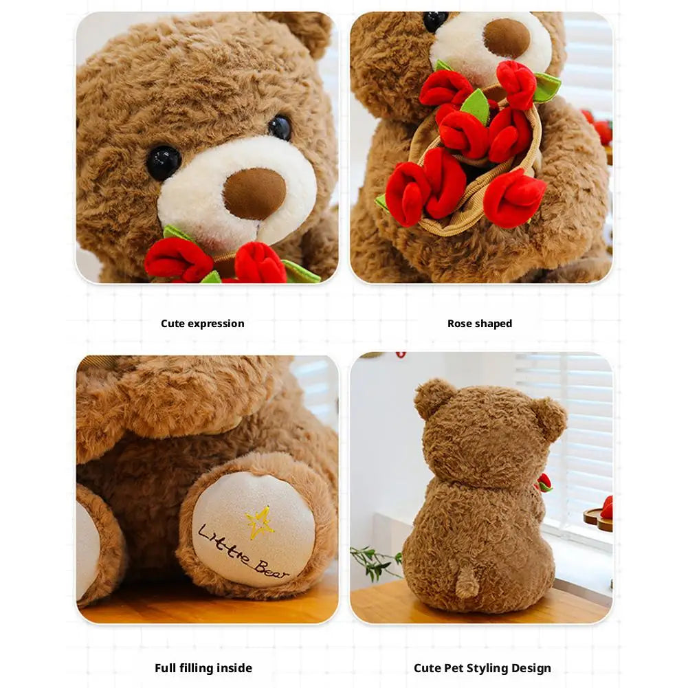Pluszowy Miś "Rose Love" z Bukietem Róż – Romantyczny Prezent