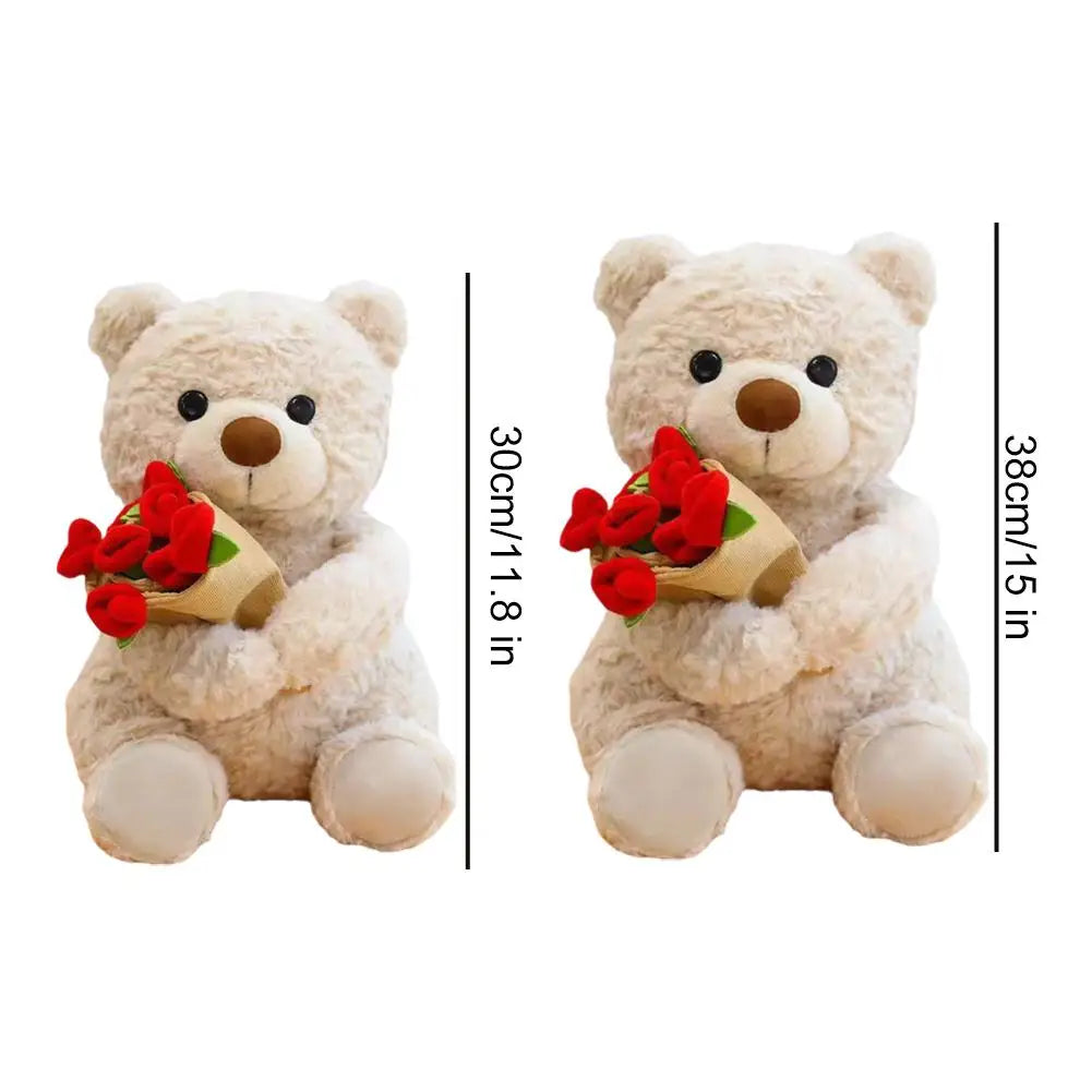 Pluszowy Miś "Rose Love" z Bukietem Róż – Romantyczny Prezent