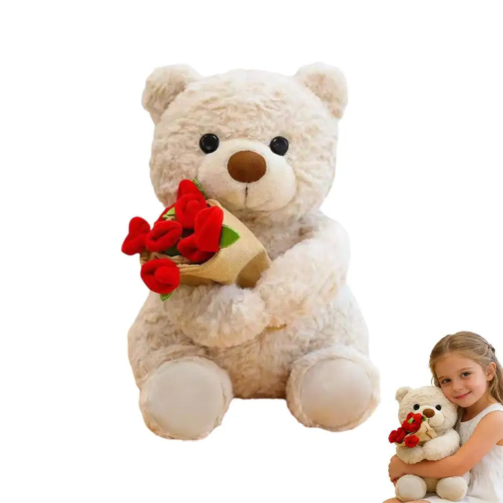 Pluszowy Miś "Rose Love" z Bukietem Róż – Romantyczny Prezent