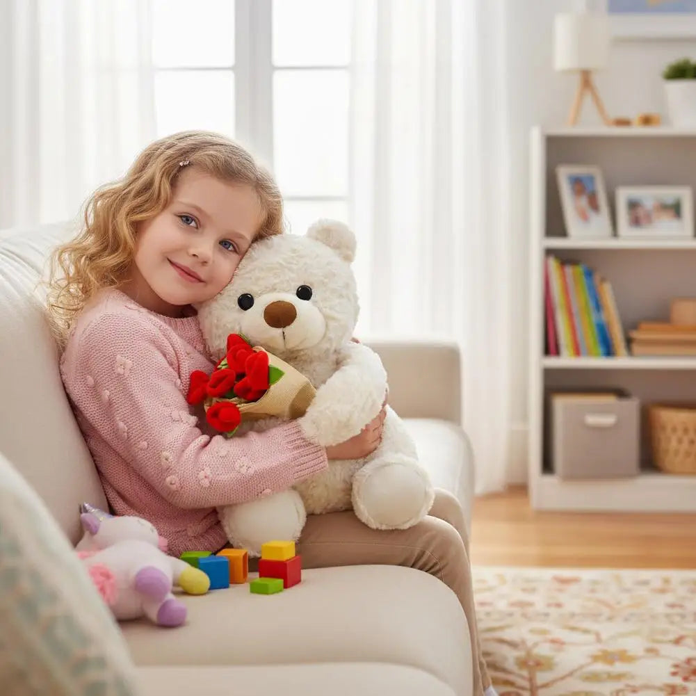 Pluszowy Miś "Rose Love" z Bukietem Róż – Romantyczny Prezent